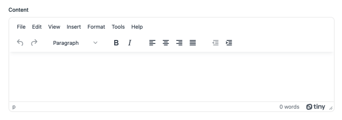 TinyMCE running in Statamic 3.3
